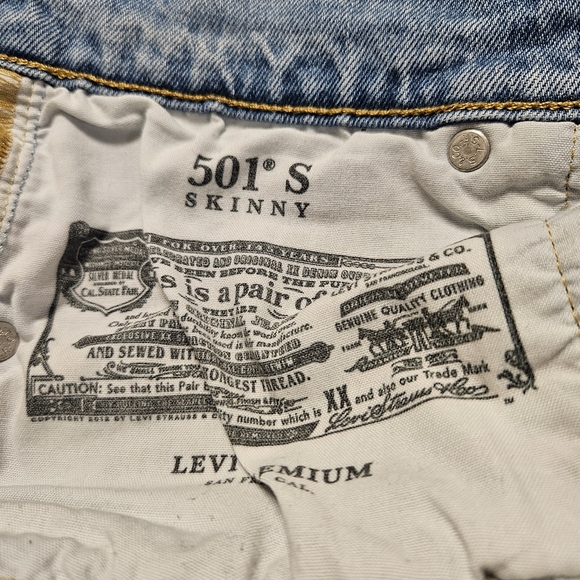 Levi's Women's Premium 501 Skinny High Rise Button Fly Jeans Size 28 - Picture 10 of 12
